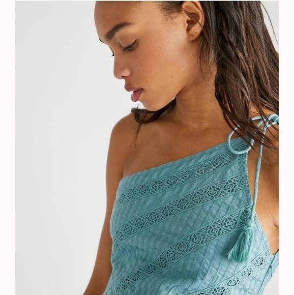 NWOT Free People Linen Blend Bella Maxi Dress in Sea Foam Small $168 🌊 - Picture 3 of 8